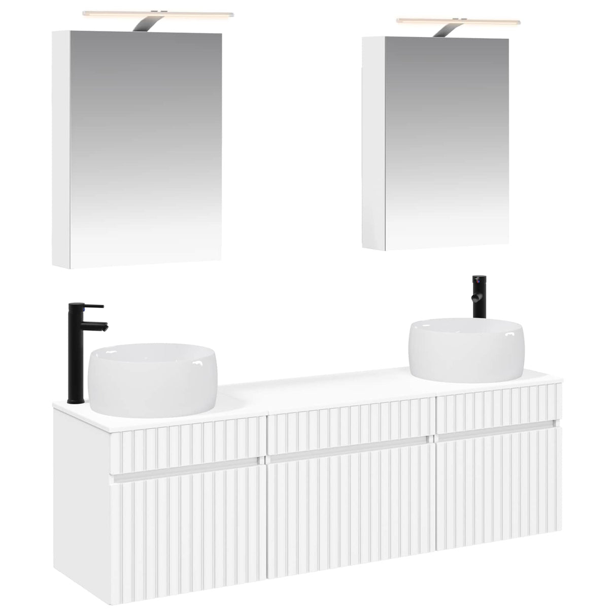 vidaXL Badkamerkast set 5 pcs Wit 50 x 14,5 x 70 cm Bewerkt hout
