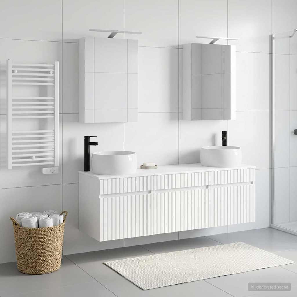 vidaXL Badkamerkast set 5 pcs Wit 50 x 14,5 x 70 cm Bewerkt hout