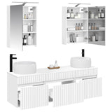 vidaXL Badkamerkast set 5 pcs Wit 50 x 14,5 x 70 cm Bewerkt hout
