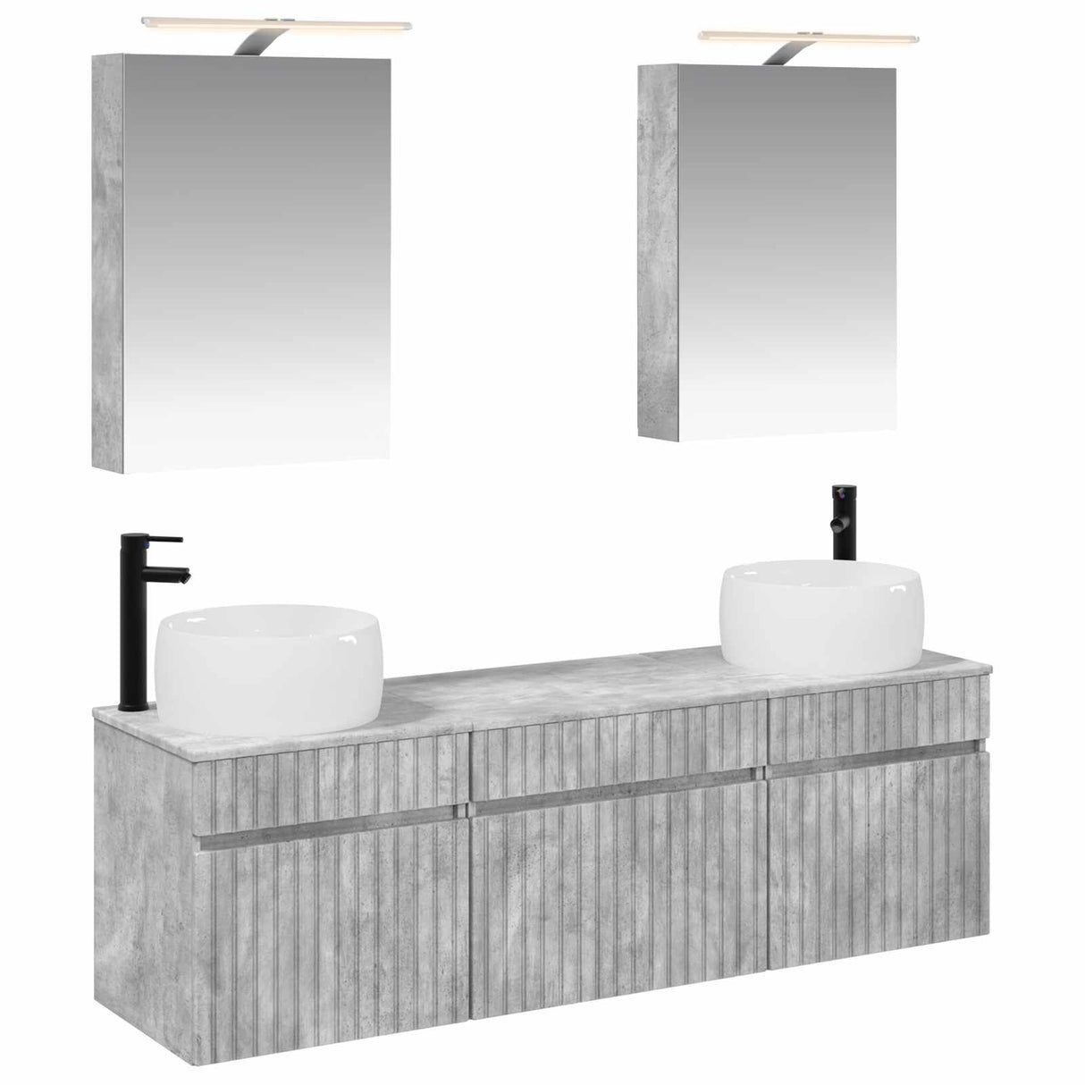 vidaXL Badkamerkast set 5 pcs Wit 50 x 14,5 x 70 cm Bewerkt hout