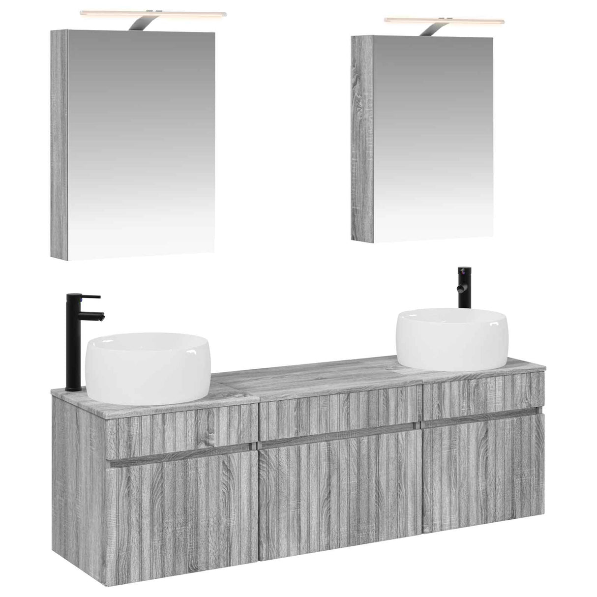 vidaXL Badkamerkast set 5 pcs Wit 50 x 14,5 x 70 cm Bewerkt hout