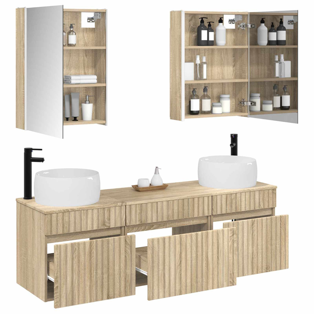 vidaXL Bathroom Cabinet Set 5 pcs Sonoma Oak Engineered Wood
