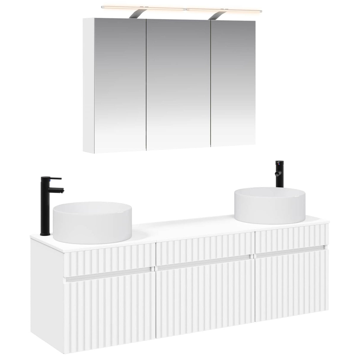 vidaXL Bathroom Cabinet Set 4 pcs White 100 x 14.5 x 70 cm Engineered Wood