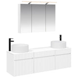 vidaXL Bathroom Cabinet Set 4 pcs White 100 x 14.5 x 70 cm Engineered Wood