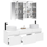 vidaXL Bathroom Cabinet Set 4 pcs White 100 x 14.5 x 70 cm Engineered Wood