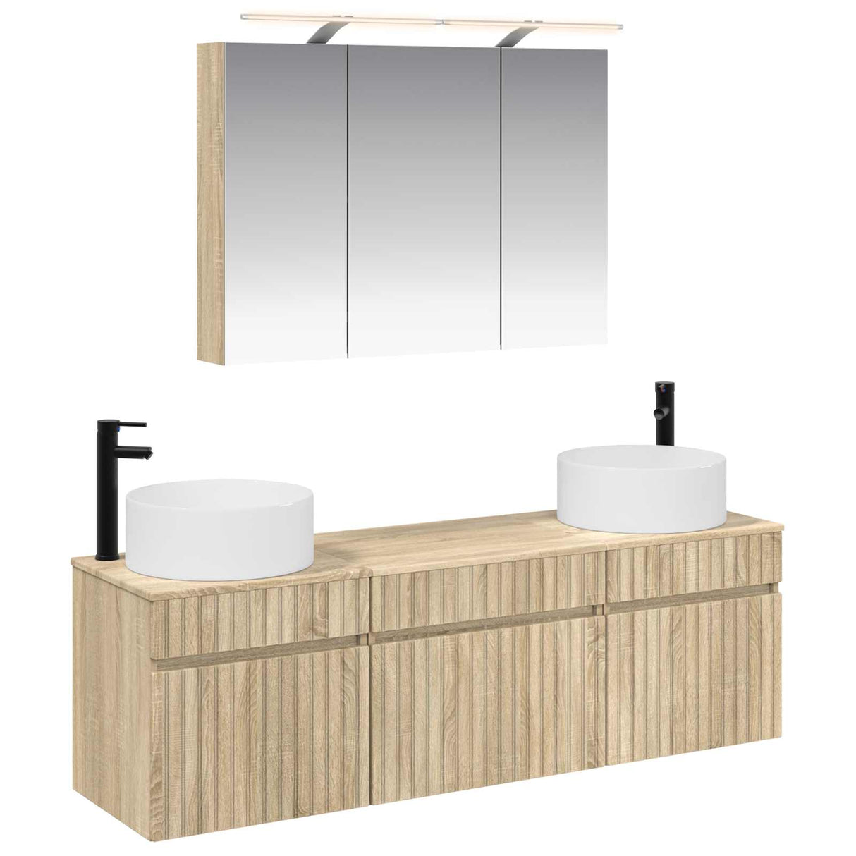 vidaXL Bathroom Cabinet Set 4 pcs White 100 x 14.5 x 70 cm Engineered Wood