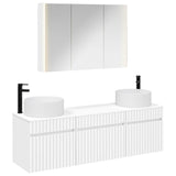 vidaXL Badkamerkast set 4 pcs Wit 103,5 x 15,5 x 70 cm Bewerkt hout