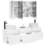 vidaXL Badkamerkast set 4 pcs Wit 103,5 x 15,5 x 70 cm Bewerkt hout