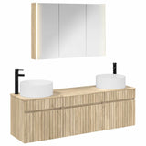 vidaXL Badkamerkast set 4 pcs Wit 103,5 x 15,5 x 70 cm Bewerkt hout