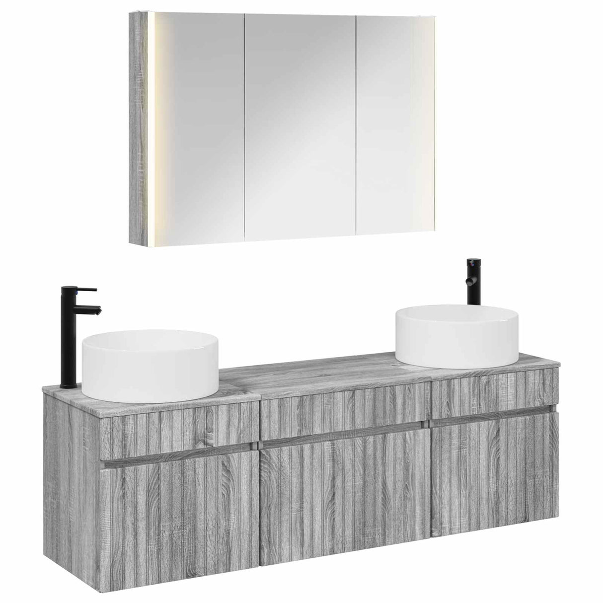 vidaXL Badkamerkast set 4 pcs Wit 103,5 x 15,5 x 70 cm Bewerkt hout