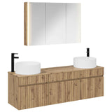 vidaXL Badkamerkast set 4 pcs Wit 103,5 x 15,5 x 70 cm Bewerkt hout