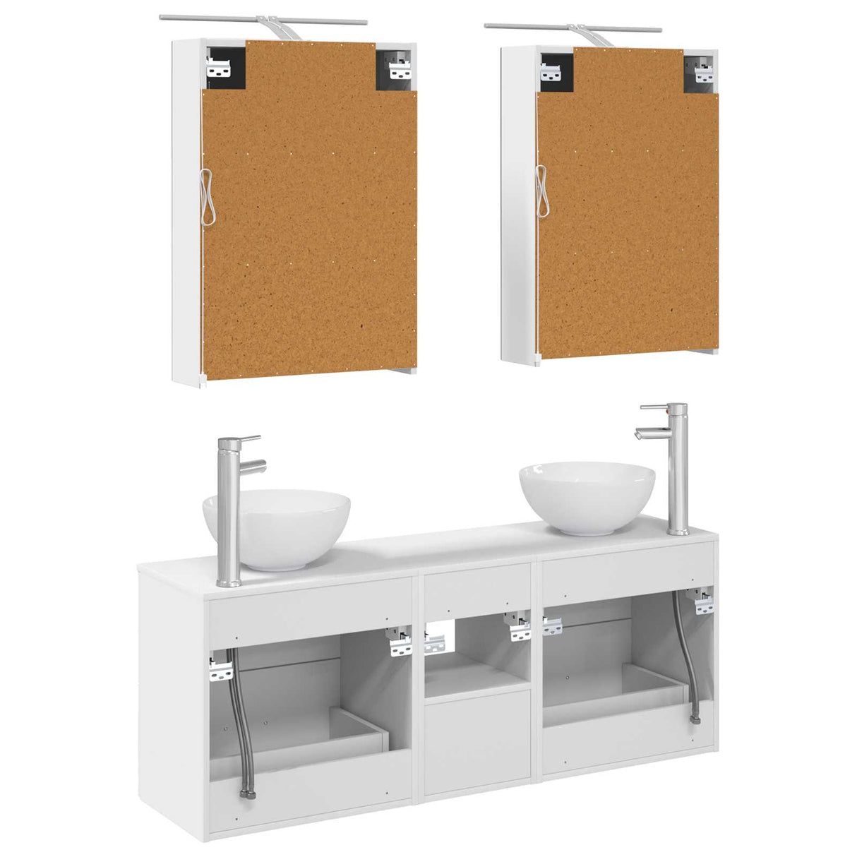 vidaXL Badkamerkast set 5 pcs Wit 50 x 14,5 x 70 cm Bewerkt hout