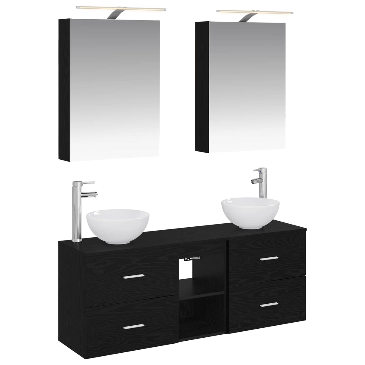 vidaXL Badkamerkast set 5 pcs Wit 50 x 14,5 x 70 cm Bewerkt hout