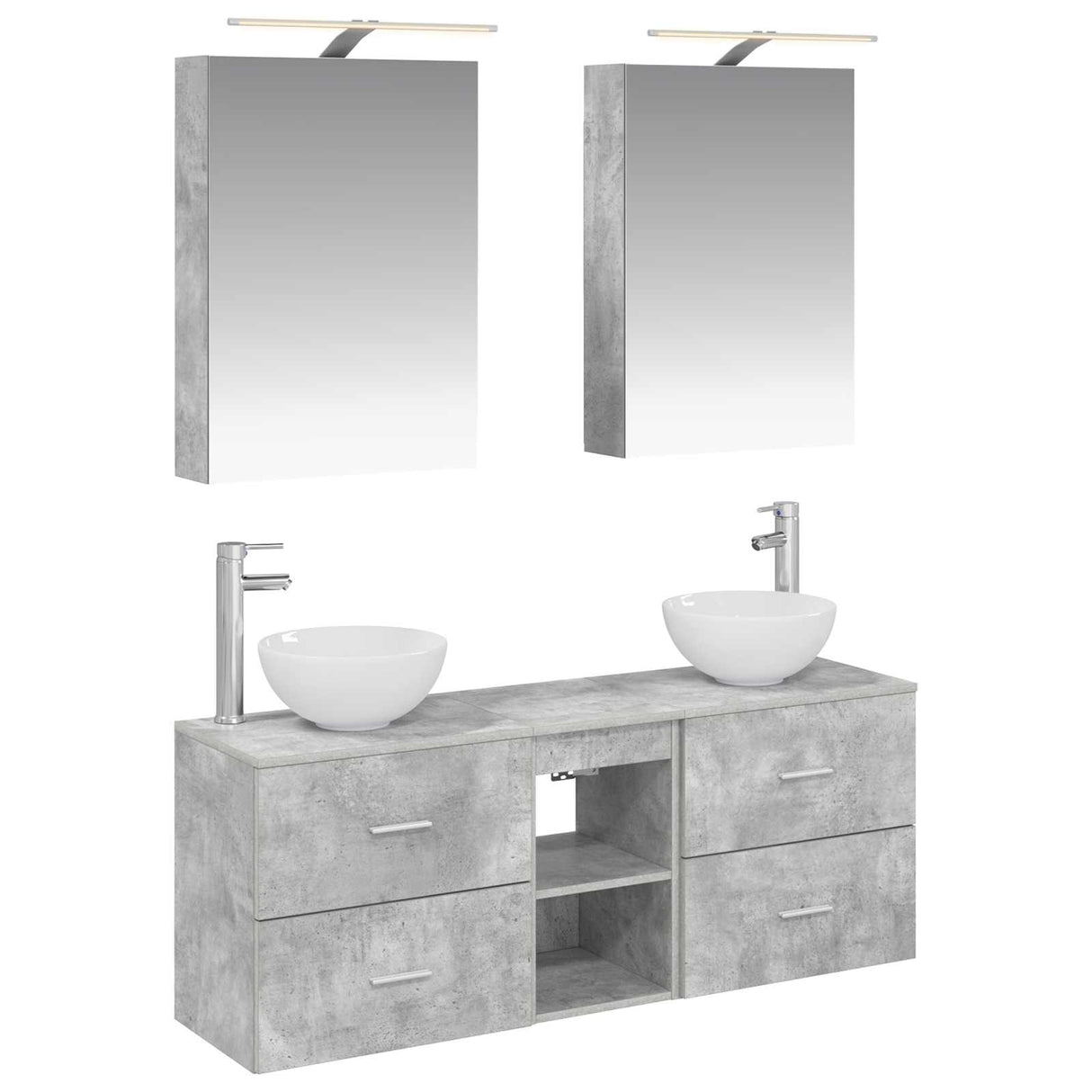 vidaXL Badkamerkast set 5 pcs Wit 50 x 14,5 x 70 cm Bewerkt hout