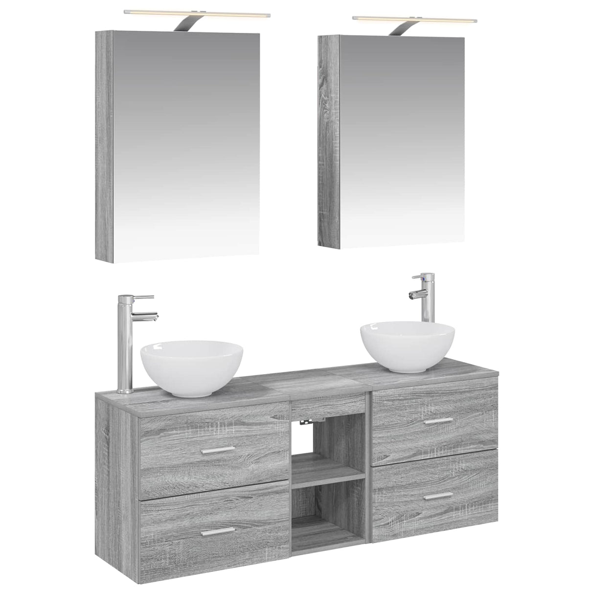 vidaXL Badkamerkast set 5 pcs Wit 50 x 14,5 x 70 cm Bewerkt hout