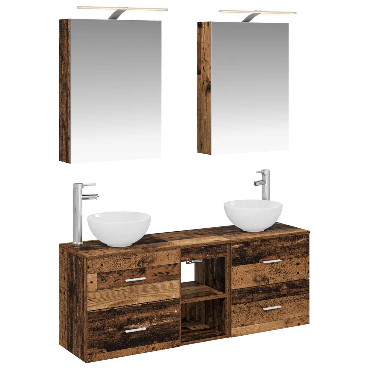 vidaXL Badkamerkast set 5 pcs Wit 50 x 14,5 x 70 cm Bewerkt hout