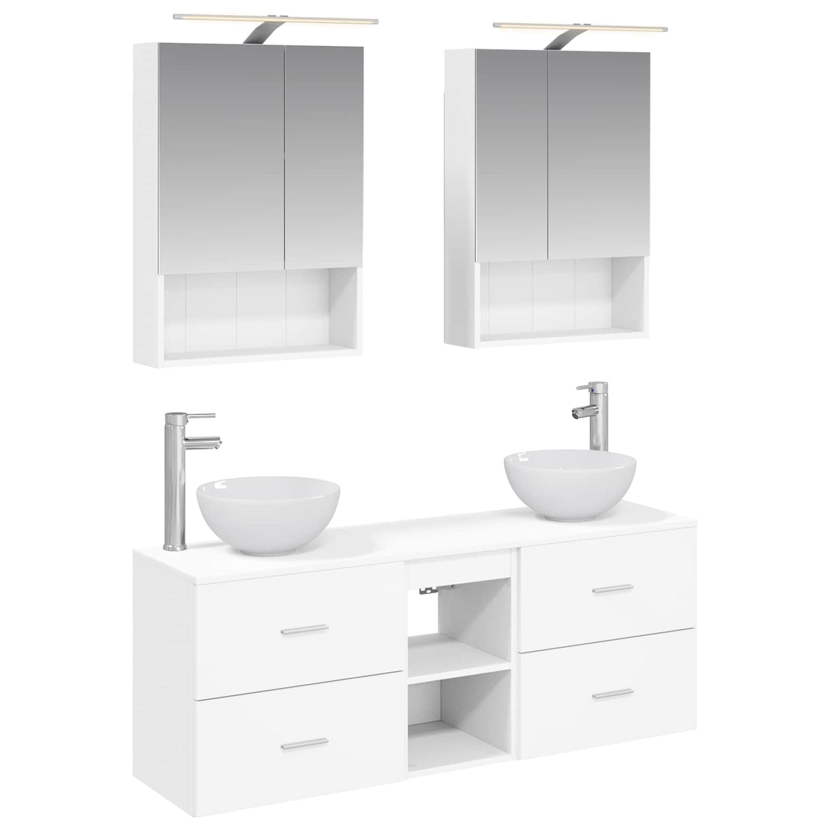 vidaXL Bathroom cabinet set 5 pcs White 50 x 14.5 x 70 cm Engineered wood