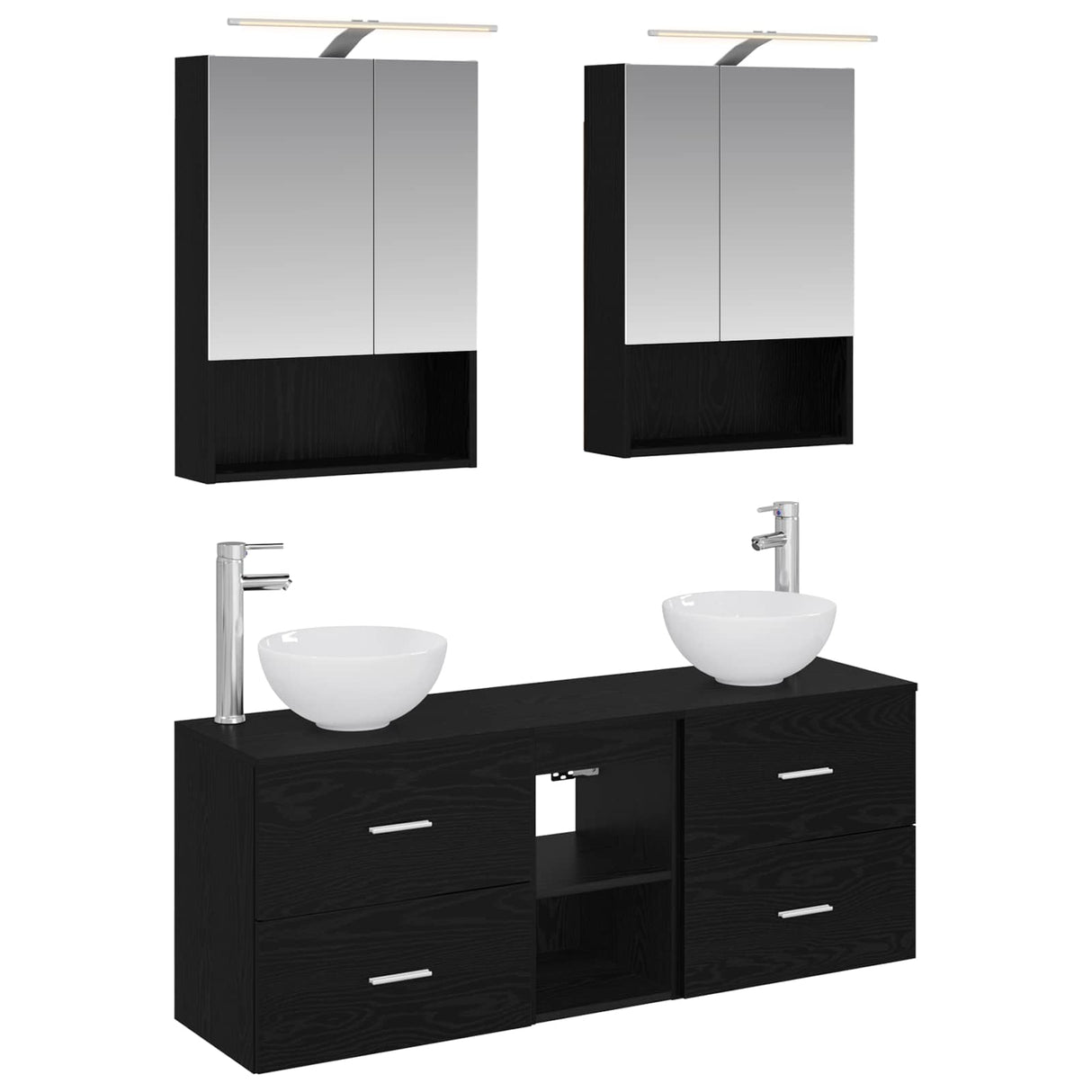 vidaXL Bathroom cabinet set 5 pcs White 50 x 14.5 x 70 cm Engineered wood