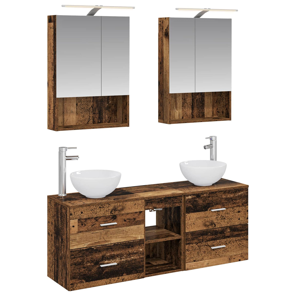 vidaXL Bathroom cabinet set 5 pcs White 50 x 14.5 x 70 cm Engineered wood