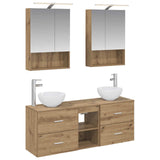 vidaXL Bathroom cabinet set 5 pcs White 50 x 14.5 x 70 cm Engineered wood
