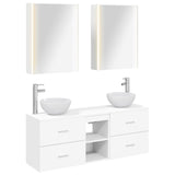 vidaXL Badkamerkast set 5 pcs Wit 53 x 15,5 x 70 cm Bewerkt hout