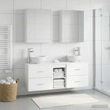vidaXL Badkamerkast set 5 pcs Wit 53 x 15,5 x 70 cm Bewerkt hout