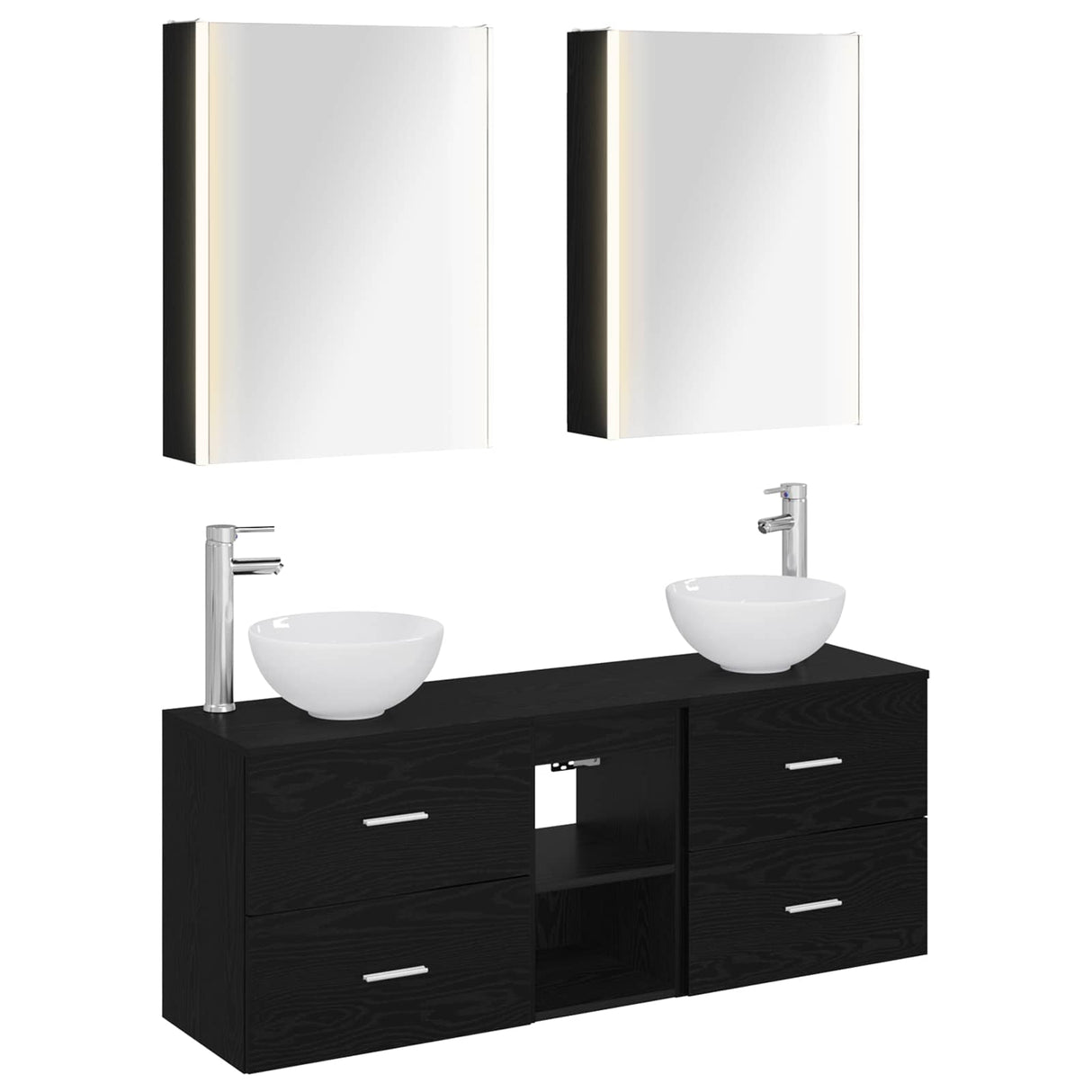 vidaXL Badkamerkast set 5 pcs Wit 53 x 15,5 x 70 cm Bewerkt hout