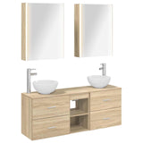 vidaXL Badkamerkast set 5 pcs Wit 53 x 15,5 x 70 cm Bewerkt hout
