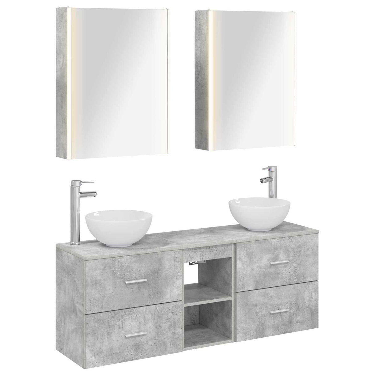 vidaXL Badkamerkast set 5 pcs Wit 53 x 15,5 x 70 cm Bewerkt hout