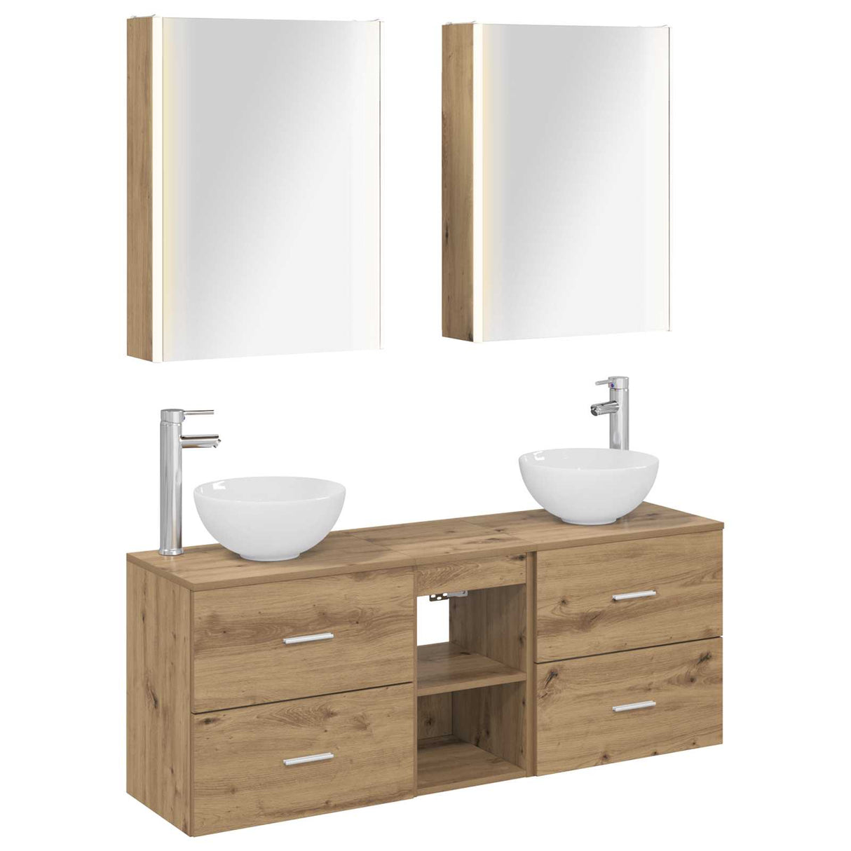 vidaXL Badkamerkast set 5 pcs Wit 53 x 15,5 x 70 cm Bewerkt hout