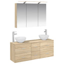 vidaXL Badkamermeubel Set 4 pcs Wit Bewerkt hout en glas