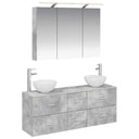 vidaXL Badkamermeubel Set 4 pcs Wit Bewerkt hout en glas