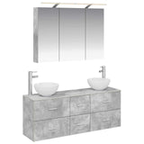 vidaXL Badkamermeubel Set 4 pcs Wit Bewerkt hout en glas