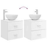 vidaXL Badkamermeubel Set 4 st Wit Bewerkt hout en glas