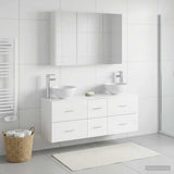 vidaXL Badkamermeubel Set 4 st Wit Bewerkt hout en glas