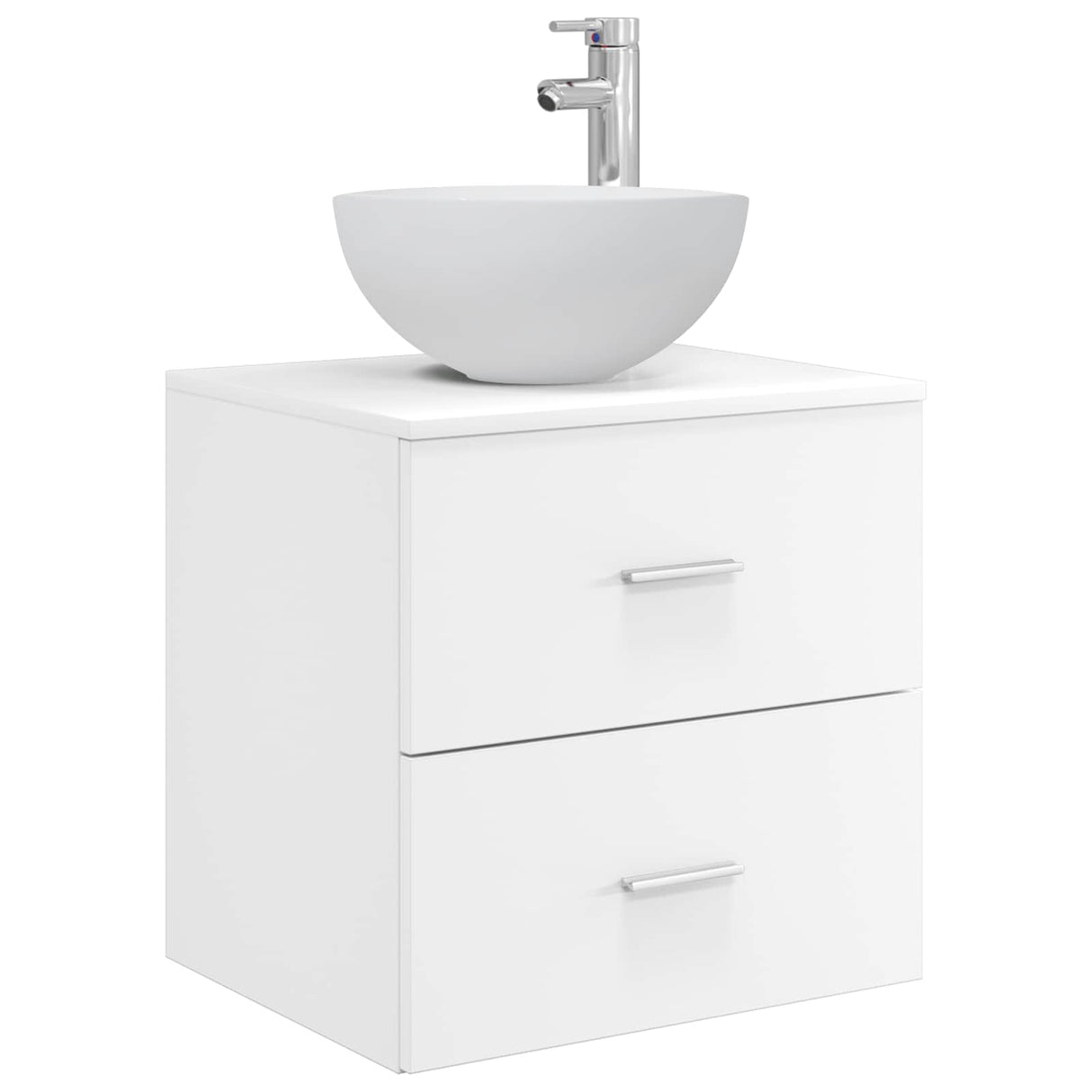 vidaXL Badkamermeubel Set 4 st Wit Bewerkt hout en glas