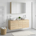 vidaXL Badkamermeubel Set 4 st Wit Bewerkt hout en glas