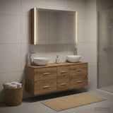 vidaXL Badkamermeubel Set 4 st Wit Bewerkt hout en glas