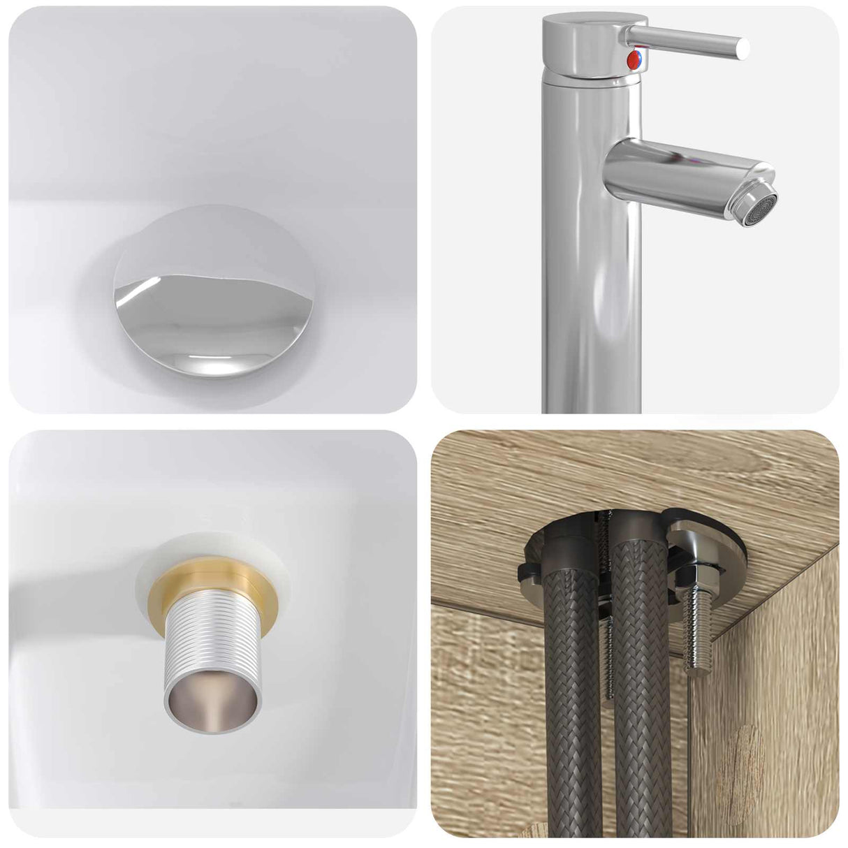 vidaXL Badkamermeubel Set 4 st Sonoma Eiken Bewerkt hout en glas
