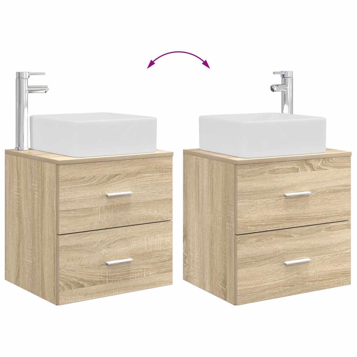vidaXL Badkamermeubel Set 4 st Sonoma Eiken Bewerkt hout en glas