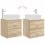 vidaXL Badkamermeubel Set 4 st Sonoma Eiken Bewerkt hout en glas