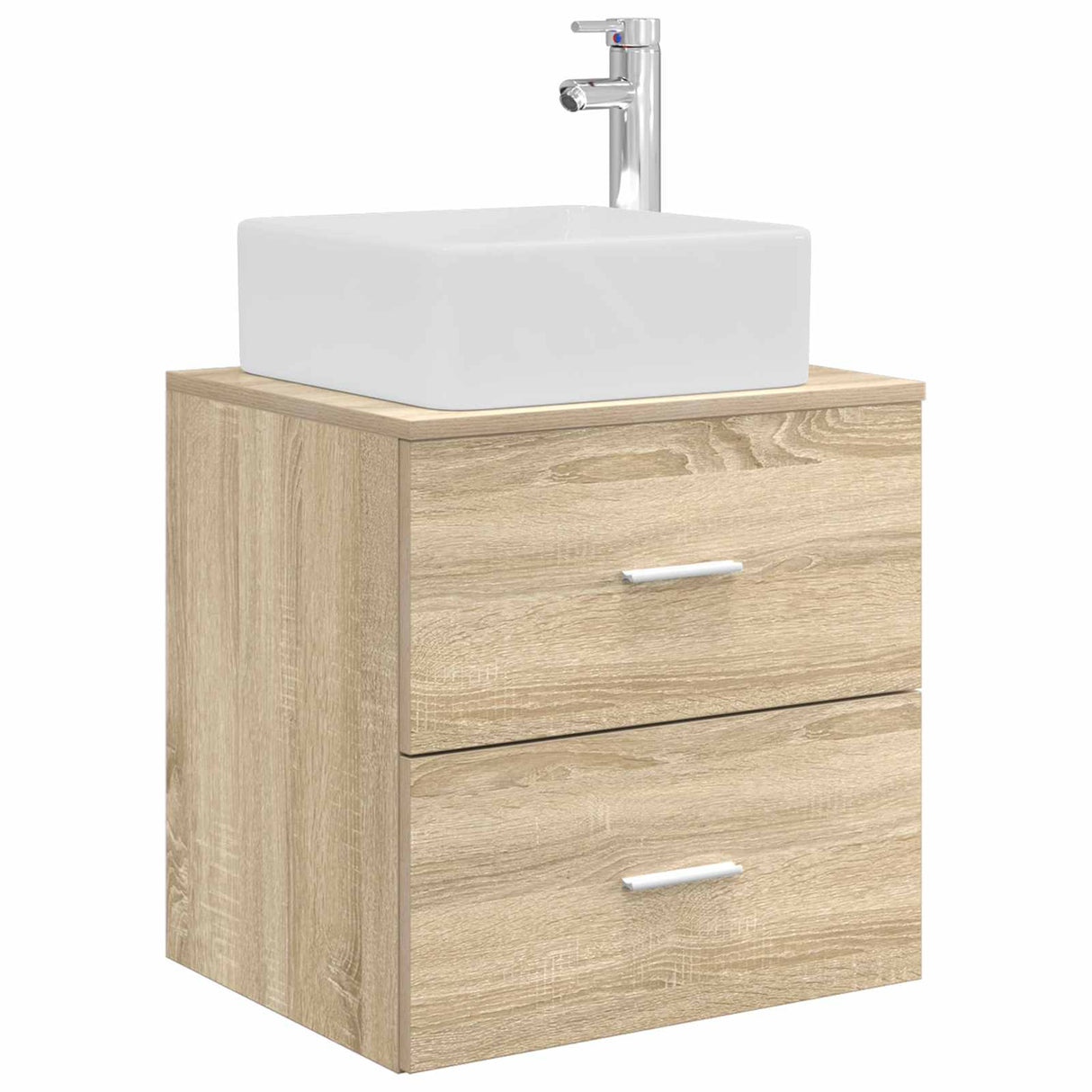 vidaXL Badkamermeubel Set 4 st Sonoma Eiken Bewerkt hout en glas