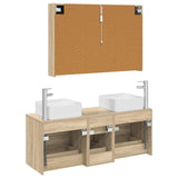 vidaXL Badkamermeubel Set 4 st Sonoma Eiken Bewerkt hout en glas