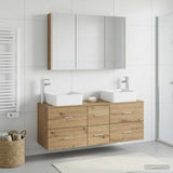 vidaXL Badkamermeubel Set 4 st Sonoma Eiken Bewerkt hout en glas