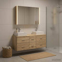 vidaXL Badkamermeubel Set 4 st Wit Bewerkt hout en glas