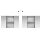 vidaXL Bathroom Furniture Set 4 pcs Concrete Grey Engineered Wood and Glass