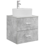 vidaXL Bathroom Furniture Set 4 pcs Concrete Grey Engineered Wood and Glass