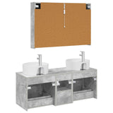 vidaXL Bathroom Furniture Set 4 pcs Concrete Grey Engineered Wood and Glass