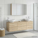 vidaXL Badkamermeubel Set 4 st Sonoma Eiken Bewerkt hout en glas