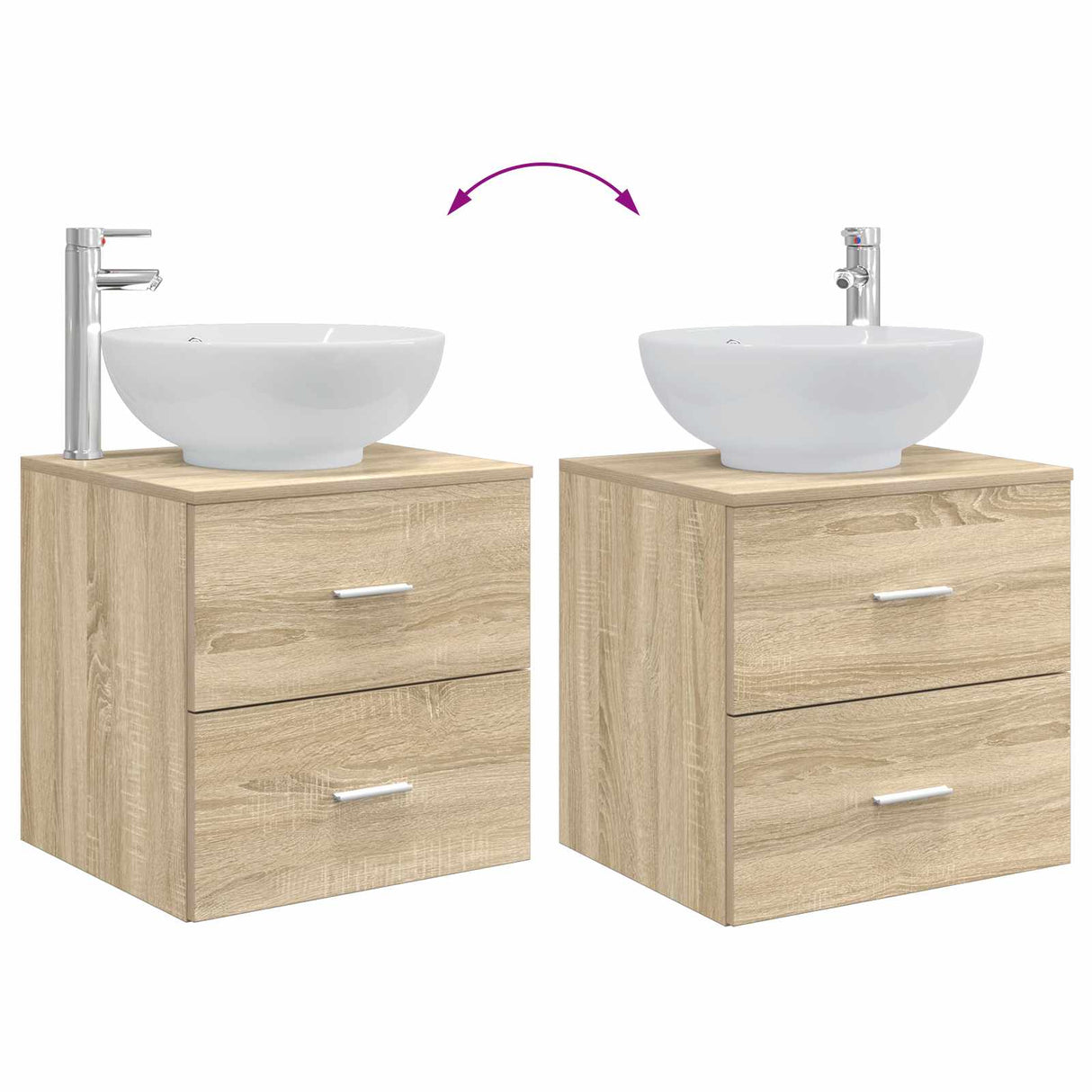 vidaXL Badkamermeubel Set 4 st Sonoma Eiken Bewerkt hout en glas